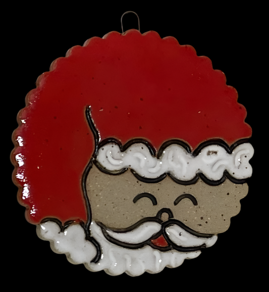Santa Scalloped Ornament